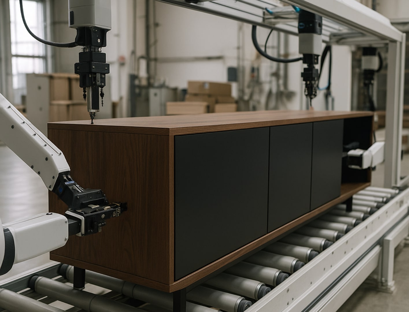 Vision Factory assembly service – integrated wood metal upholstery and glass finishing